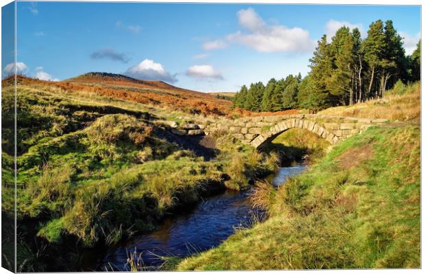 Burbage Valley Packhorse Bridge                    Canvas Print by Darren Galpin