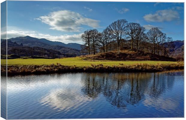 River Brathay Reflections                          Canvas Print by Darren Galpin