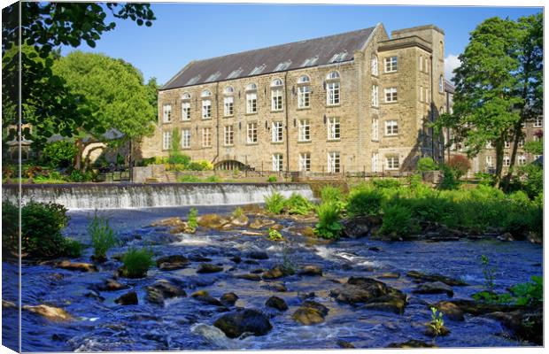  Bamford Weir & Mill                               Canvas Print by Darren Galpin