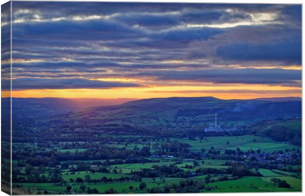 Sunrise across the Hope Valley                     Canvas Print by Darren Galpin
