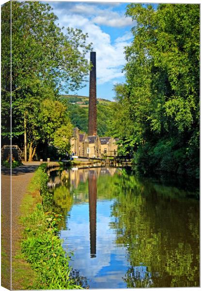 Hebden Bridge Rochdale Canal           Canvas Print by Darren Galpin