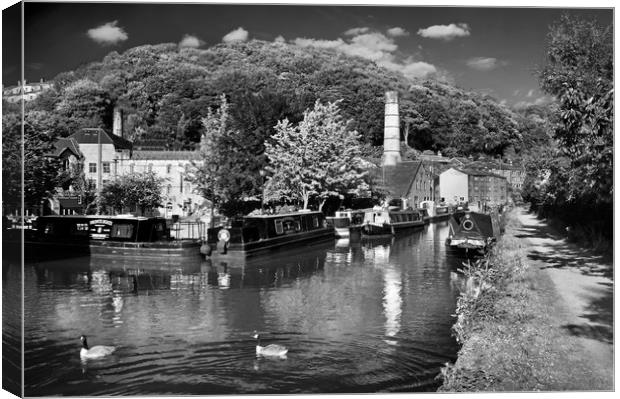 Rochdale Canal at Hebden Bridge                    Canvas Print by Darren Galpin