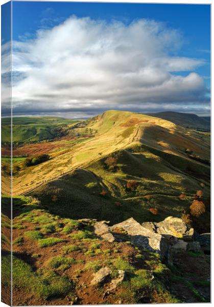 The Great Ridge from Back Tor Canvas Print by Darren Galpin