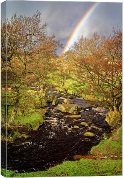 Rainbow over Burbage Brook Canvas Print by Darren Galpin