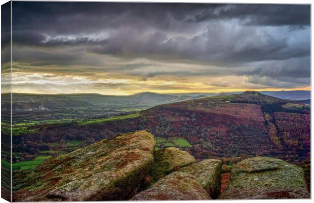 Stormy Skies over Win Hill  Canvas Print by Darren Galpin
