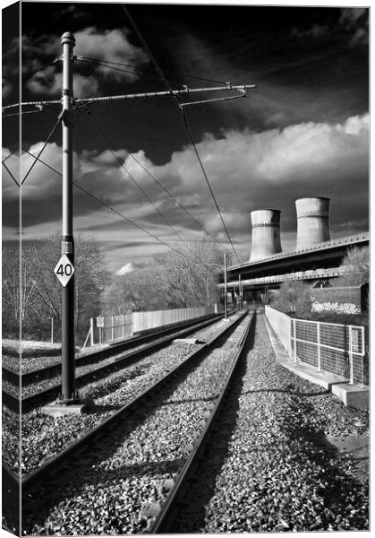 Tram Lines and Tinsley Cooling Towers Canvas Print by Darren Galpin