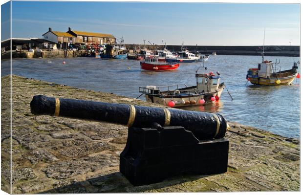 Lyme Regis Harbour from North Wall Canvas Print by Darren Galpin