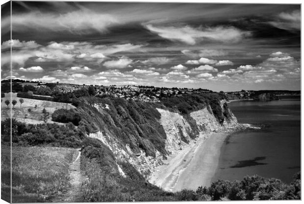 South West Coast Path Near Shaldon,Devon Canvas Print by Darren Galpin