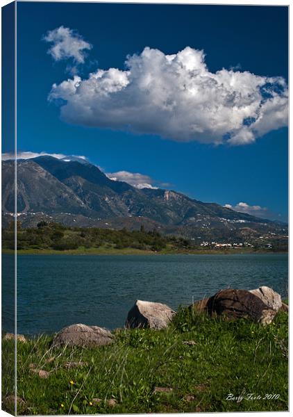 Lake and mountin Canvas Print by Barry Foote