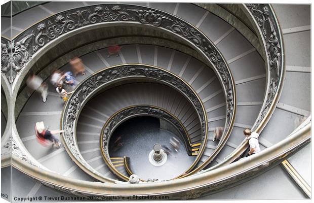 Staircase in the Vatican Museums Canvas Print by Trevor Buchanan
