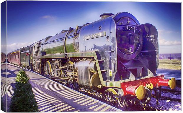 Oliver Cromwell Steam Locomotive Canvas Print by paul jenkinson