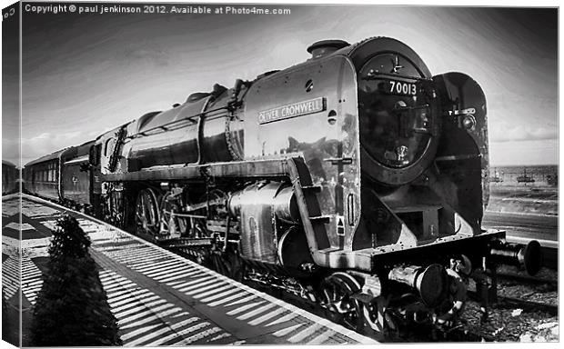 Oliver Cromwell Locomotive Canvas Print by paul jenkinson