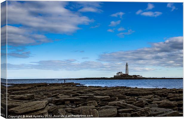 The fisherman and the lighthouse. Canvas Print by Mark Aynsley