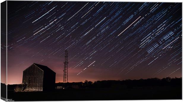 Star trails in Detling. Canvas Print by Alex Tenters