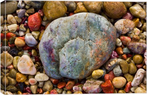 Pebbles On A Welsh Beach Canvas Print by Mick Vogel
