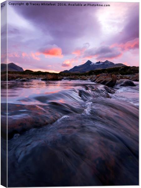 Sligachan Sunset Canvas Print by Tracey Whitefoot
