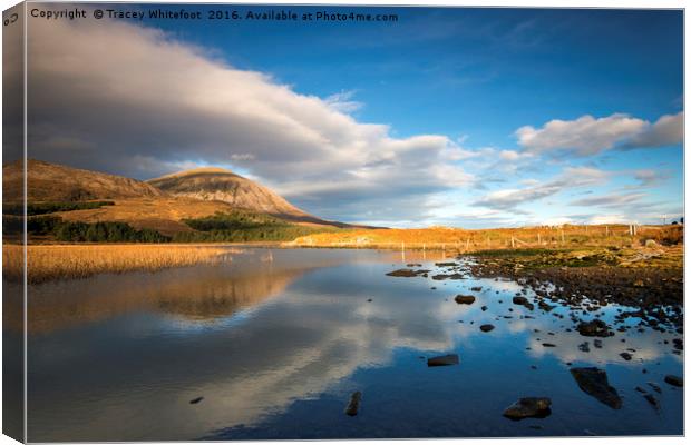 Reflection on Loch Cill Chriosd Canvas Print by Tracey Whitefoot