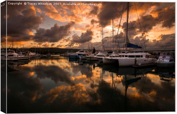 Marina Sunset  Canvas Print by Tracey Whitefoot