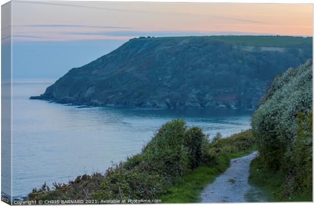 Sundown over Talland Bay in South East Cornwall Canvas Print by CHRIS BARNARD