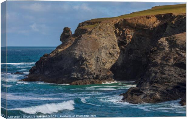 Porthcothan North Cornwall Canvas Print by CHRIS BARNARD