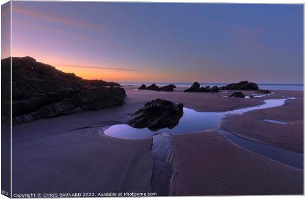 Sunrise at Tregantle Beach Canvas Print by CHRIS BARNARD