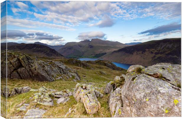 Middle Fell Lake District overlooking the Scafells Canvas Print by CHRIS BARNARD