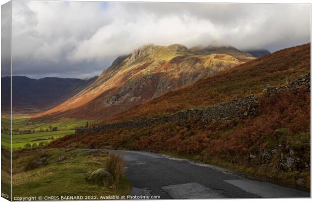 Wrynose Pass Lake District Canvas Print by CHRIS BARNARD