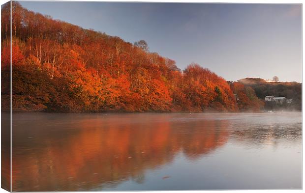 Refections Of Looe In Autumn Canvas Print by CHRIS BARNARD