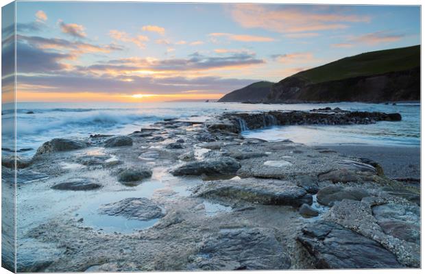 Portwrinkle Sunset Canvas Print by CHRIS BARNARD