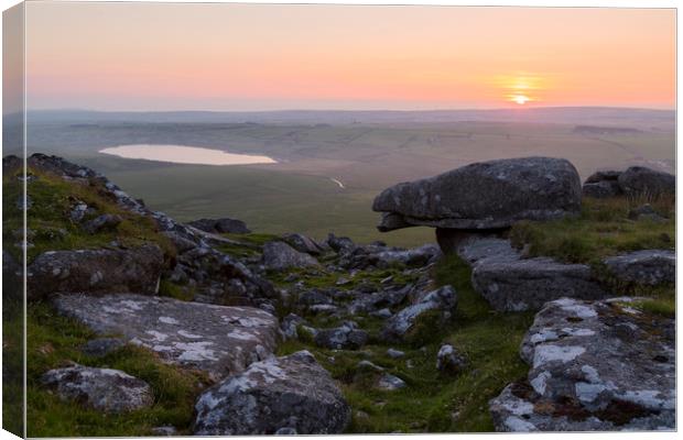 Rough Tor Sunset Canvas Print by CHRIS BARNARD