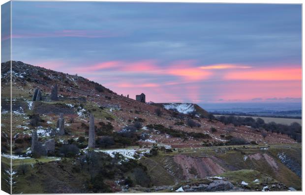 Sunrise Caradon Copper Mines Canvas Print by CHRIS BARNARD