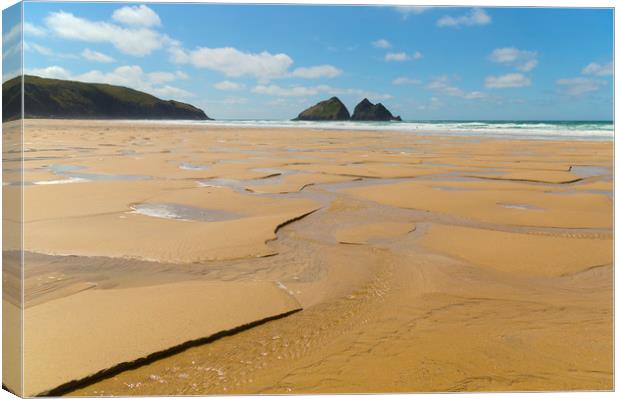 Holywell Bay Cornwall Canvas Print by CHRIS BARNARD