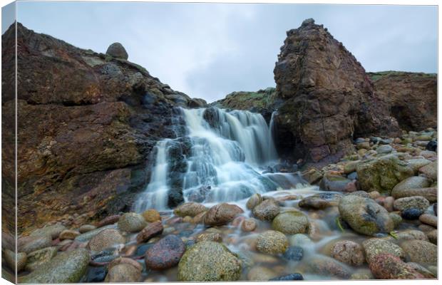 Nanjizal Bay Waterfall Canvas Print by CHRIS BARNARD