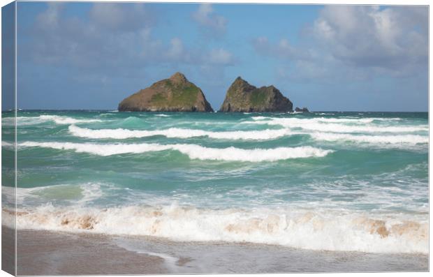 Holywell Bay Cornwall Canvas Print by CHRIS BARNARD