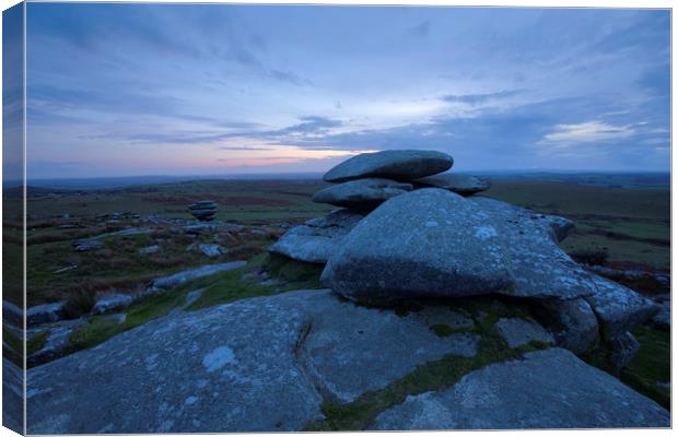 Sunset on Stowes Hill Bodmin Moor Canvas Print by CHRIS BARNARD