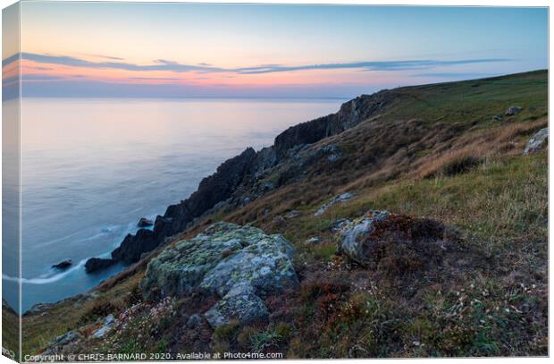 Sunset on the Lizard Coast Canvas Print by CHRIS BARNARD