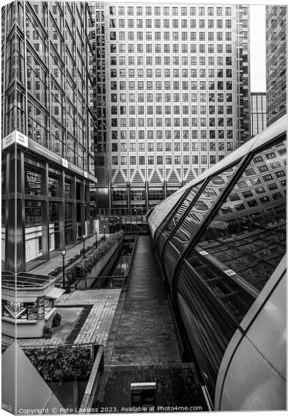 Canary Wharf Canvas Print by Pete Lawless