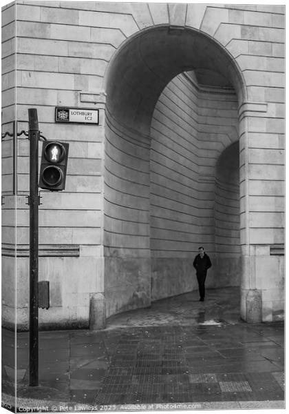 Bank Of England Arches Canvas Print by Pete Lawless