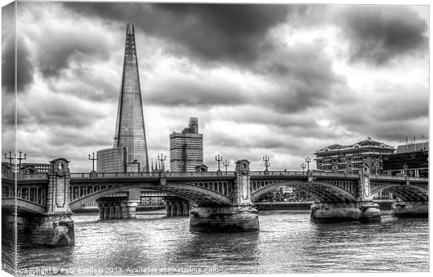 London Southwark Bridge and Shard Canvas Print by Pete Lawless
