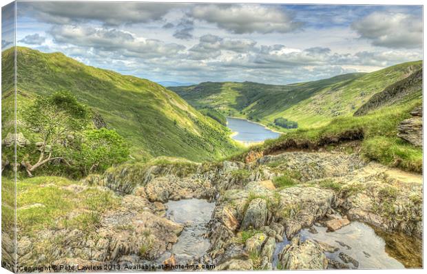 Haweswater from Small Water Beck Canvas Print by Pete Lawless