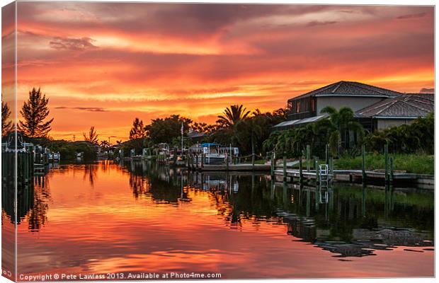 Sunset Cape Coral Canvas Print by Pete Lawless
