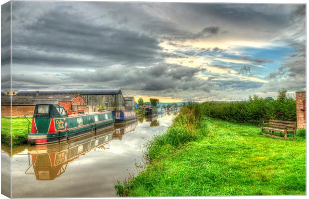 Hargrave Shropshire Union Canel paintly Canvas Print by Pete Lawless