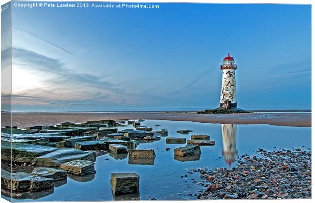 Wales, Talacre lighthouse Canvas Print by Pete Lawless