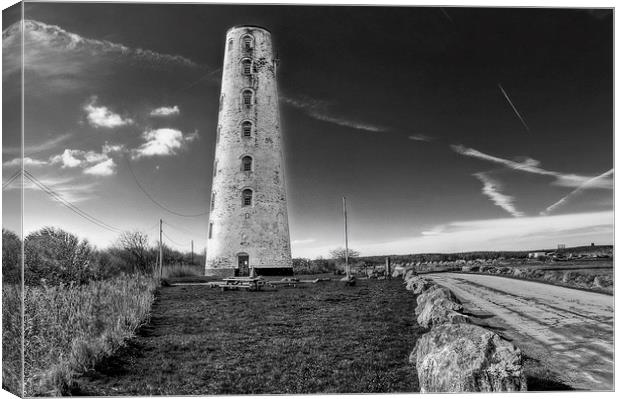 Leasowe Lighthouse mono Canvas Print by Pete Lawless