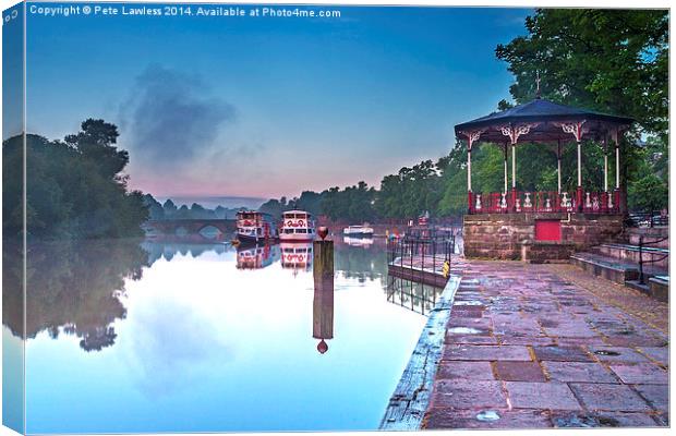 River Dee And Bandstand The Groves Chester Canvas Print by Pete Lawless