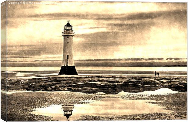  Perch Rock Lighthouse vintage finish Canvas Print by Pete Lawless