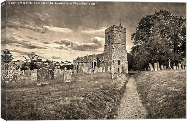   St Cyres and St Julitta Church, Exeter vintage f Canvas Print by Pete Lawless