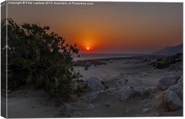  Sunset Patara Beach Turkey Canvas Print by Pete Lawless