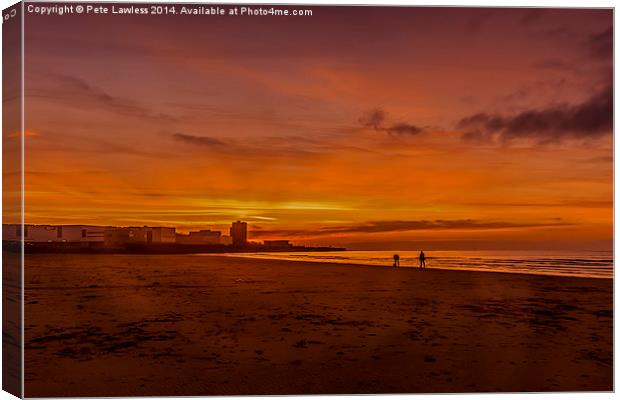 New Brighton as the Sun sets Canvas Print by Pete Lawless