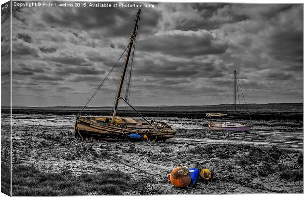  Old Boats Lower Heswall Canvas Print by Pete Lawless
